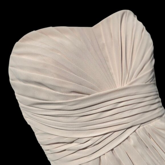 Strapless Chiffon Bridesmaid Maid of Honor Formal sz 2 - Picture 2 of 5